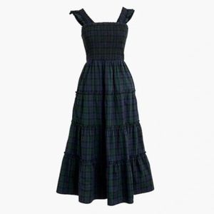 J. Crew Tartan Plaid Midi Dress